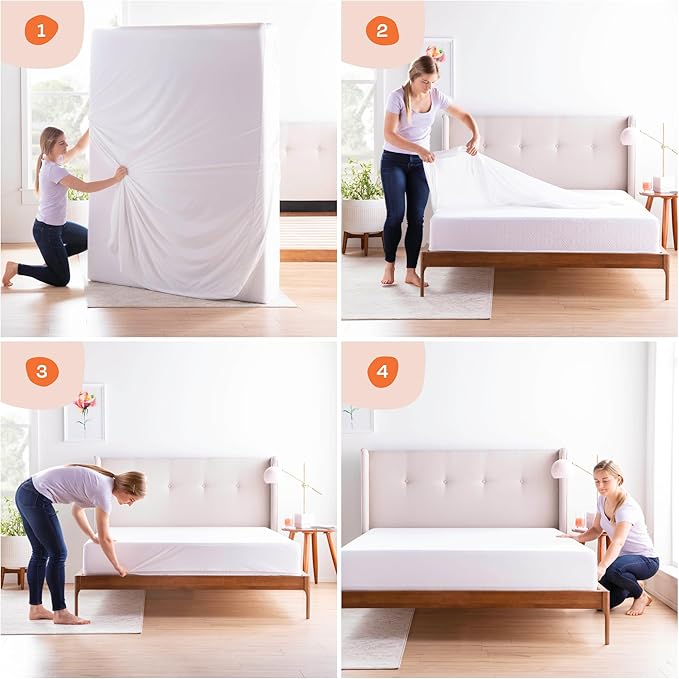 Linenspa Zippered Mattress Encasement – California King Size Waterproof Mattress Protector – Quiet Cover & Complete protection – Dorm Room Essentials, White
