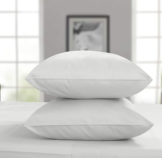 Threadmill Luxury Pillow Cases King Size Set of 2 | 1200 Thread Count 100% USA Supima Cotton | Soft Solid Sateen, Breathable Pillow Covers Fits King Pillows | Light Grey