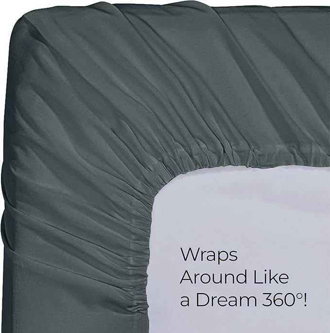 Utopia Bedding Queen Fitted Sheet - Bottom Sheet - Deep Pocket - Soft Microfiber - Shrinkage and Fade Resistant - Easy Care -1 Fitted Sheet Only (Grey)