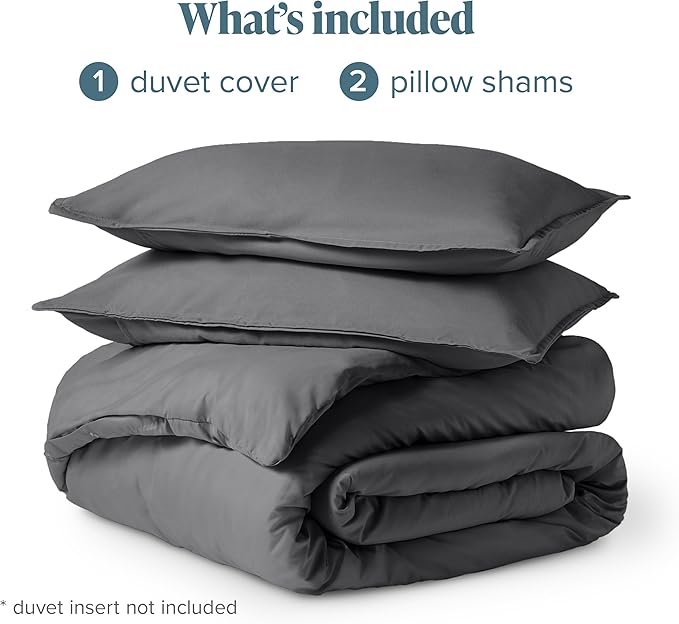Bare Home Bedding Duvet Cover King Size - Premium 1800 Super Soft Collection - Lightweight, Cooling - Soft Breathable Bedding Duvet Cover (King, Grey)