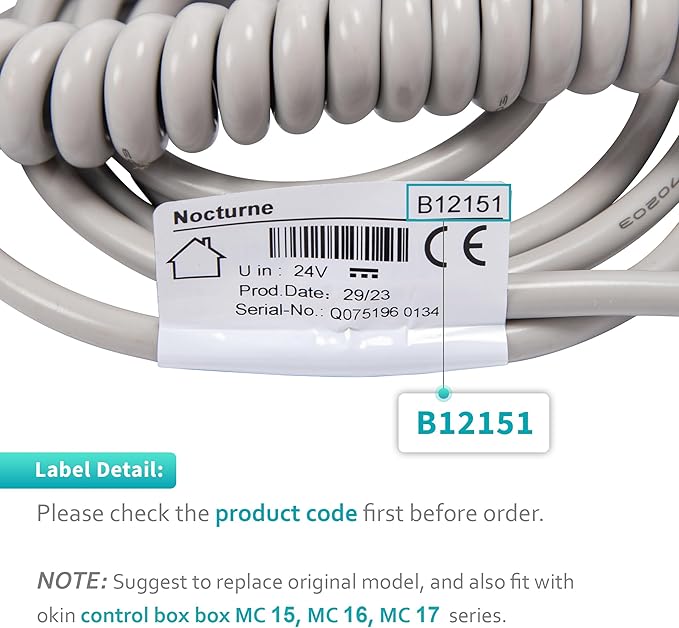 Okin Dewert B.12151 Handset Remote Hand Control Replacement for Hospital Bed Electric Adjustable Beds with 13 pin Connection