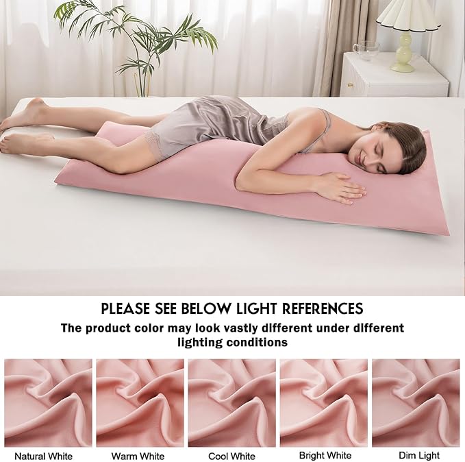 Body Pillowcase with Zipper Cooling Viscose from Bamboo Zippered Pillowcases, Cool & Breathable Body Pillow Cover for Hot Sleepers and Night Sweats, 20" x 54"