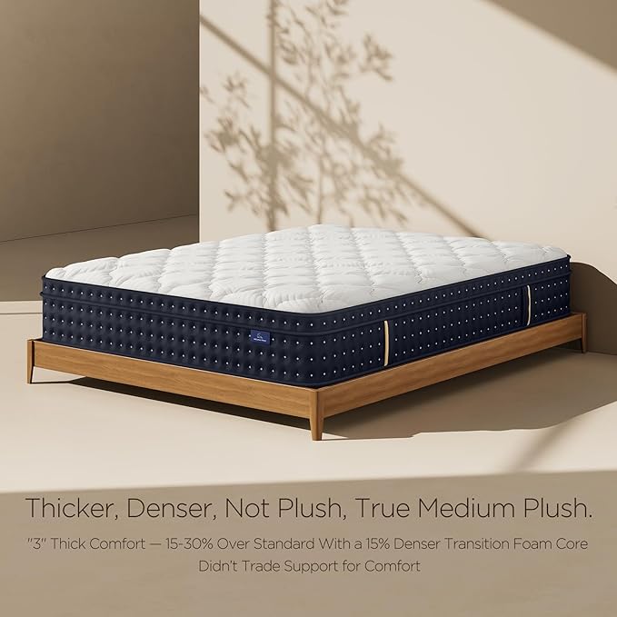 Vesgantti Twin Mattress 12 Inch - Twin Size Mattress Medium Plush Hybrid with Multi-Layer Thick Top, Motion Isolation Pocket Springs for Side Sleepers, Back Pain Relief, CertiPUR-US