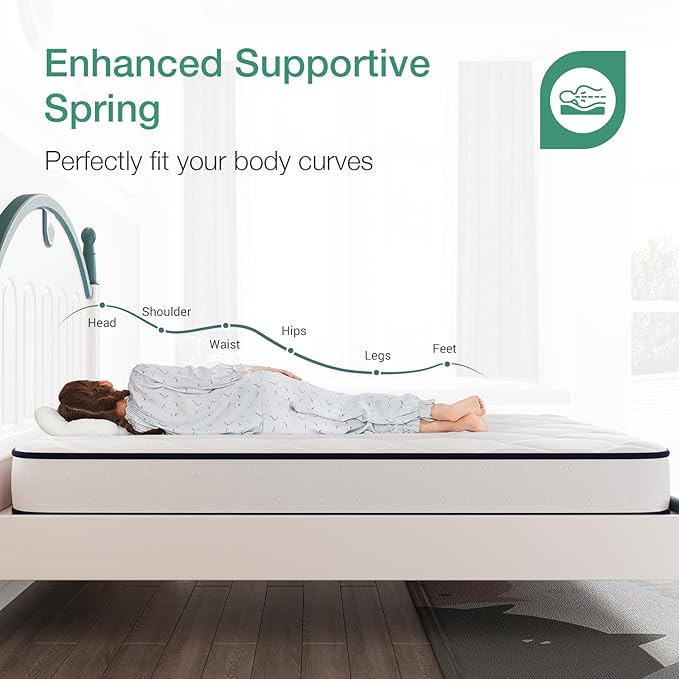 Novilla Twin XL Mattress for Kids, 8 Inch Twin XL Hybrid Mattress, Foam and Springs for Comfortable Sleep, Steel Coils for Durable Support, CertiPUR-US Certified, Youth/Guest Rooms, Mattress in a Box