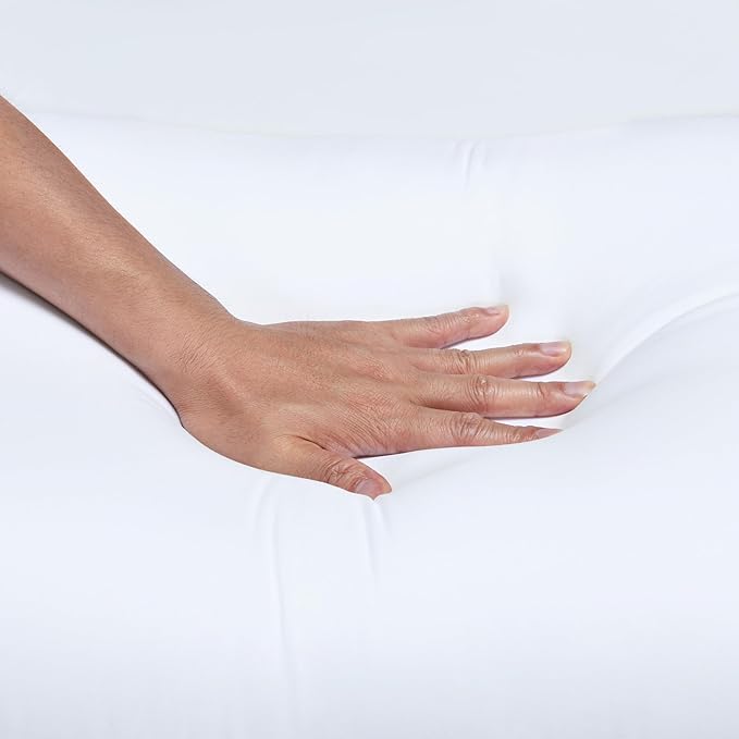 Amazon Basics Down Alternative Bed Pillows with Hypoallergenic Pillow Protector Cases, Soft Density for Stomach and Back Sleepers, Standard 26" x 20", White, 2-Pack