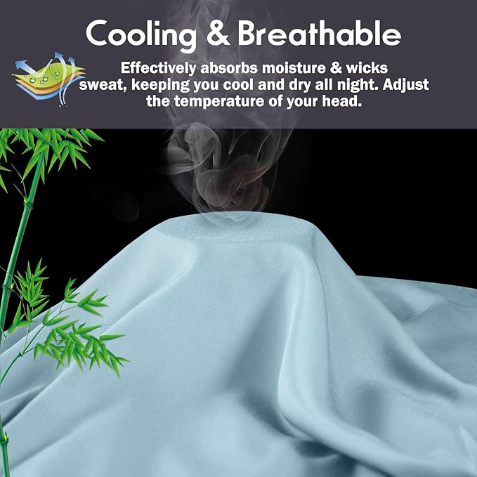 Pillowcases King Size 2 Pack, Cooling Viscose from Bamboo Pillow Cases with Envelope Closure, Cool & Breathable Pillow Cover for Hot Sleepers and Night Sweats, 20" x 40"