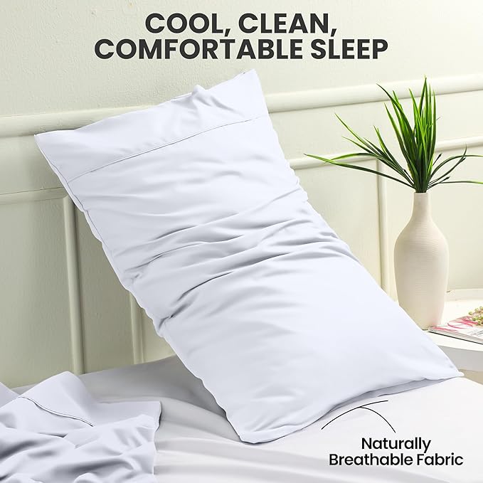 Utopia Bedding Pillow Covers King Standard Size 2-Pack – Soft Brushed Microfiber – Perfect for Hospitals, Hotels, Guest Rooms – Oeko-TEX Certified, 20x36 Inches (White)