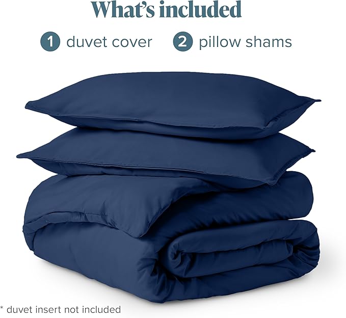Bare Home Bedding Duvet Cover Oversized Queen Size - Premium 1800 Super Soft Collection - Lightweight, Cooling Duvet Cover - Soft Breathable (Oversized Queen, Dark Blue)