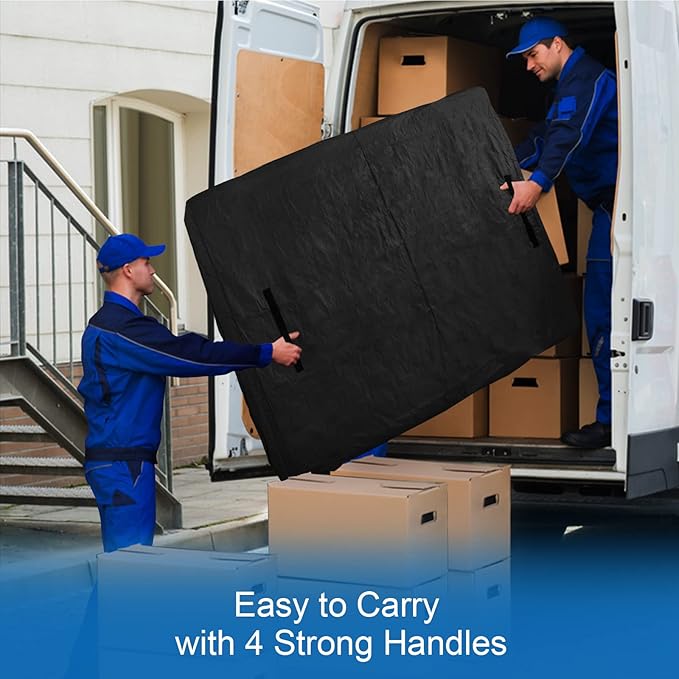 Mattress Bags for Moving and Storage Queen Size, Waterproof Mattress Cover for Moving with Heavy Duty Handles, Strong Zipper, Reusable Mattress Storage Bag, Moving Supplies & Moving Bags,Black
