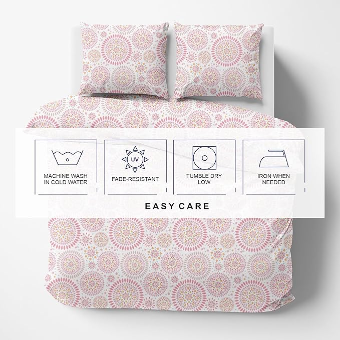 Kotton Culture 120"x98" 3 Pc Oversized King Duvet Cover Set 100% Egyptian Cotton - 600 TC Comforter Cover, Zipper Closure & Corner Ties - Fits Large King Inserts (Oversized King,Mandala)