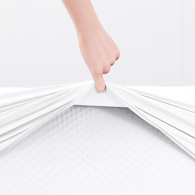 Hearth & Harbor 12 Pack King Size Quilted Fitted Mattress Pad Cover, 100% Waterproof Mattress Protectors, Deep Pocket Fitted Mattress Cover 8" - 21" (78" x 80", White)