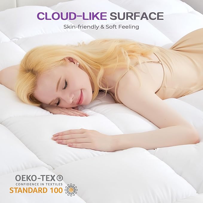 SINWEEK Dual Layer 5 Inch Memory Foam Mattress Topper Twin XL Size for Dorm Room, 2 Inch Gel Memory Foam Plus 3 Inch 1450 GSM Pillow Top Mattress Pad Cover, College Dorm Essentials, White