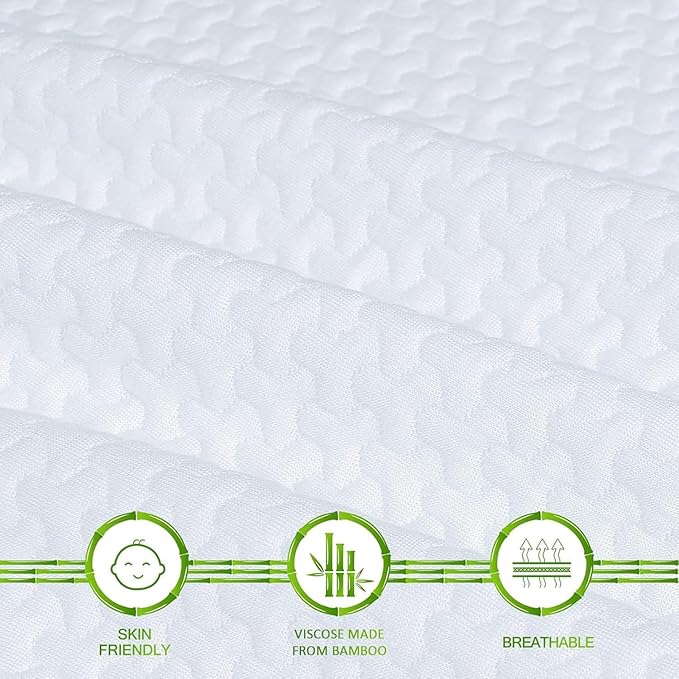 Mattress Topper Cover Full XL Size (Only Cover) 3 Inch Mattress Protector Cooling Rayon Zippered Mattress Encasement with Adjustable Straps for Latex Mattress Topper Memory Foam Cover
