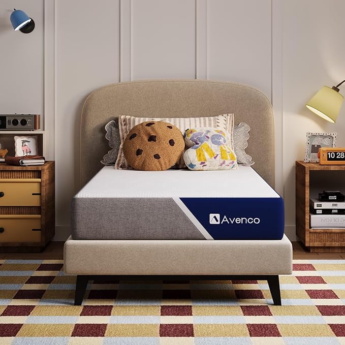 Avenco 5 Inch Twin Mattress with Open-Cell Foam for Breathable Comfort, Gel Memory Foam Twin Size Mattresses with Removable Cover, CertiPUR-US Certified Mattress in a Box