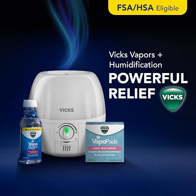 Vicks VapoPads Sleepy Time Comfort - Vapor Pads Refill for Vicks Humidifiers and Steam Inhalers - Rosemary, Lavender, and Eucalyptus, 20-Pack, Box Color May Vary