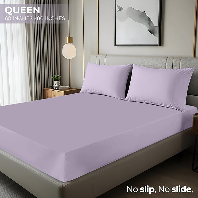 Utopia Bedding Queen Fitted Sheet - Bottom Sheet - Deep Pocket - Soft Microfiber - Shrinkage and Fade Resistant - Easy Care -1 Fitted Sheet Only (Lavender)