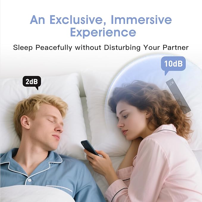 Under-Pillow Bone Conduction Sleep Speaker for Sleeping - Bluetooth White Noise Sound Machine with Display, 36 Sleep Sounds, Timer & TF Card Support | Ideal for Side Sleepers & Sleep Difficulties
