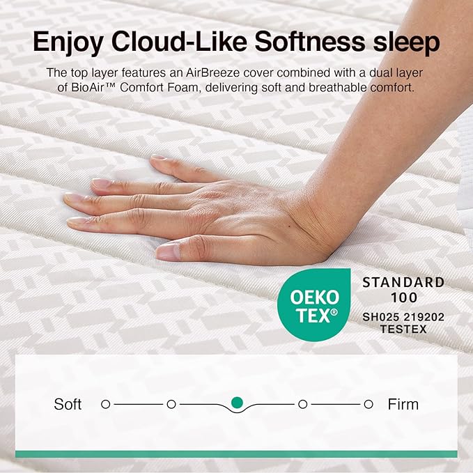 Novilla Twin XL Mattress, 6 Inch TXL Size Mattresses in a Box with Smarts™ Coil for Pressure Relief, Medium Plush Foam and Spring Hybrid Colchones with CertiPUR-US Certified for Kids