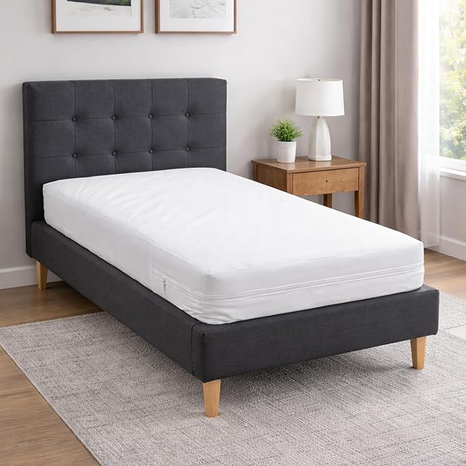 DMI Waterproof Mattress Protector and Mattress Cover, Soft, Encased Zippered Fit, Twin, Packaging may vary