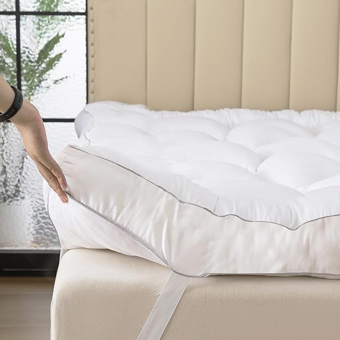 SHOUREN Memory Foam Mattress Topper Twin for Back Pain Relief, 2~3In Thick Plush Gel Foam Bed Topper 1700 GSM, Smooth & Supportive Pressure Relief, 75" x 39"