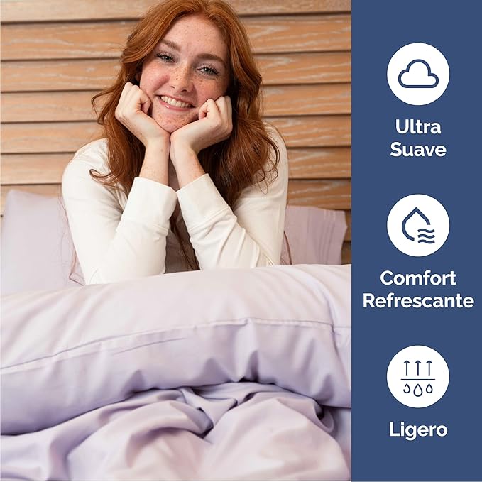 Cal King Size 4 Piece Sheet Set - Comfy Breathable & Cooling Sheets - Hotel Luxury Bed Sheets for Women & Men - Deep Pockets, Easy-Fit, Soft & Wrinkle Free Sheets - Light Lavender Oeko-Tex Bed Sheets