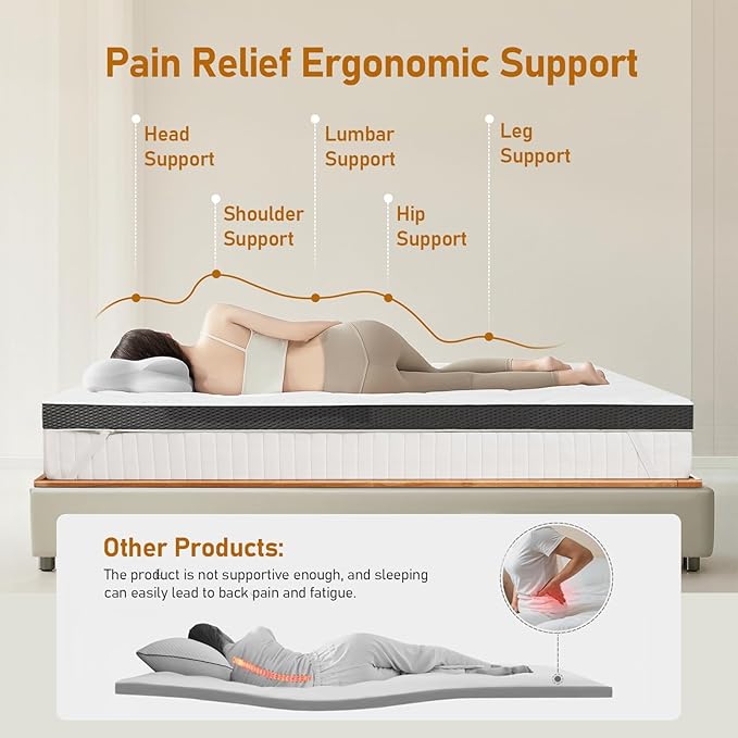 Firm Mattress Topper Twin XL: 3 Inch High Density Foam for Back Pain, Extra Support Breathable Mattress Pad, Bamboo Washable Anti-Slip Cover, Non-Smell, CertiPUR-US Oeko-Tex Certified 80x38