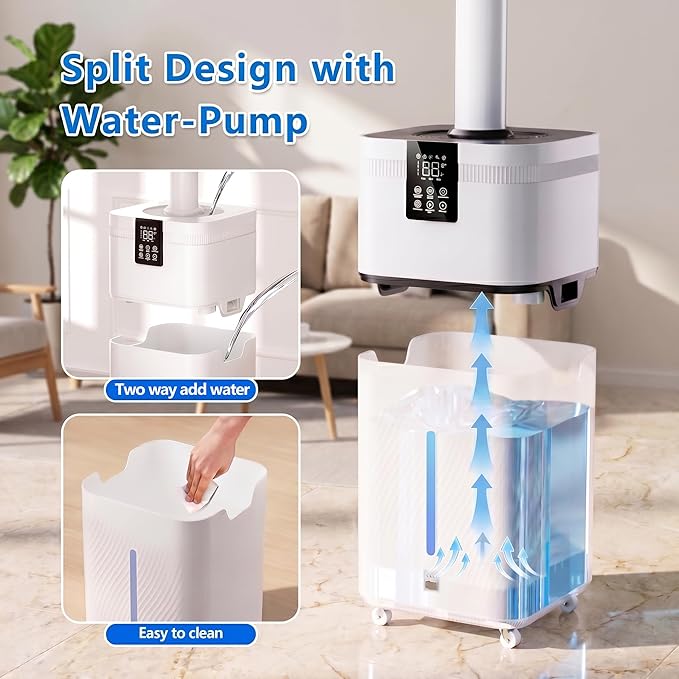 30L/7.93Gal Commercial Humidifier Large Room 4200 sq.ft, Whole House Humidifiers 3000ml/H Mist Output, Cool Mist Industrial Humidifiers for Home, Plants, Office, Warehouse, Greenhouse
