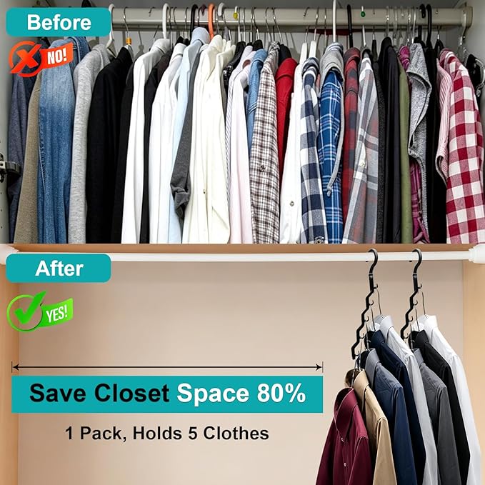 Closet Organizers and Storage,Upgraded Organization and Storage Clothes Hanger,10 Pack College Dorm Room Essentials,Sturdy Space Saving Hangers for Thick Clothe