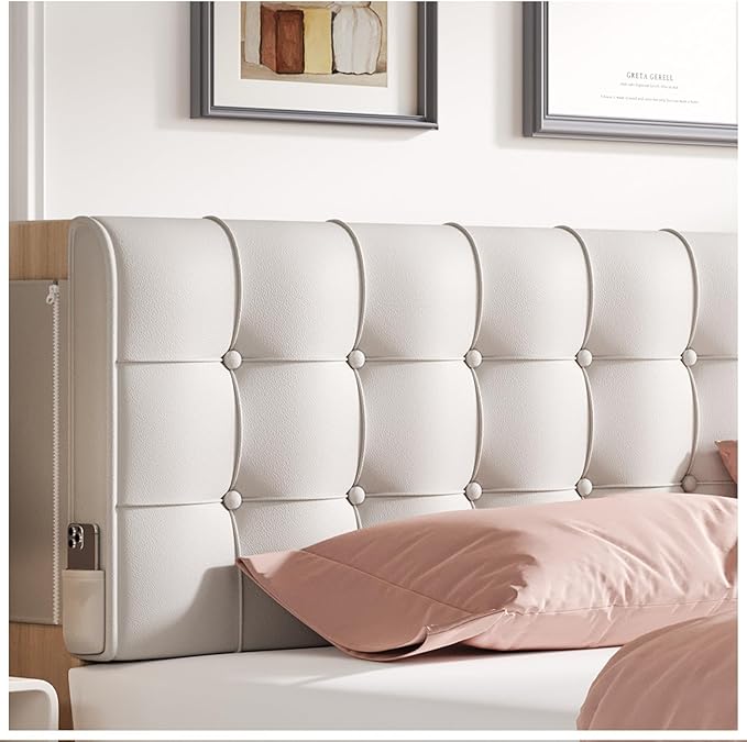 Gray King Headboard Pillow Upholstered Wedge Backrest with Removable Cover for Reading Lumbar Support Dorm Bed Daybed Couch Decorative Cushion Memory Foam College Dorm Essentials Back Support Pillow