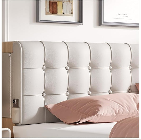 Gray King Headboard Pillow Upholstered Wedge Backrest with Removable Cover for Reading Lumbar Support Dorm Bed Daybed Couch Decorative Cushion Memory Foam College Dorm Essentials Back Support Pillow