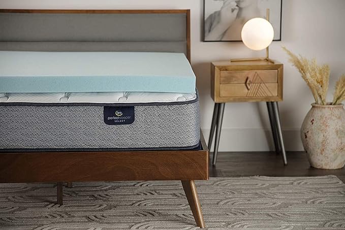 Serta ThermaGel Cooling, Pressure-Relieving Memory Foam Mattress Topper, 3 Inch, Twin XL, Made in The USA