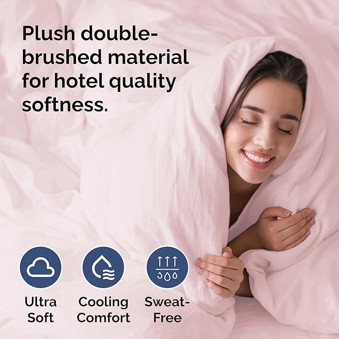 Duvet Cover Cal King Size Set - Extra Soft Cal King Duvet Cover 104" x 98" with 2 Pillow Shams - Hotel Luxury, Easy Care, Fade Free w/ Zipper Closures & Ties - Comfy, Cozy & Breathable (Lavender Pink)