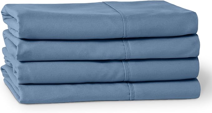 Bare Home Microfiber Bulk Pillow Cases - King Set of 4 - Cooling Pillowcases - Double Brushed - Coronet Blue Pillowcases 4 Pack - Easy Care (King - 4 Pack, Coronet Blue)