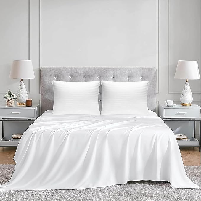 Down and Feathers Pillows King Size - 2 Pack, Premium Soft Pillow Authentic Canadian White Goose Down, 100% Cotton Cover for Comfort Luxury Experience - Includes Pillow Case