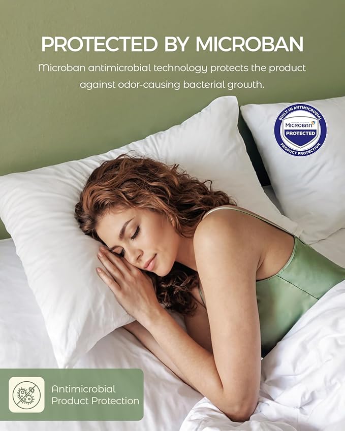 FAUNNA 100% Cotton Pillow Protectors, Bed Bug Proof, Hypoallergenic, Featuring Antimicrobial Product Protection for Enhanced Freshness, - Premium Breathable Zippered Protectors(Standard Size, 2 Pack)