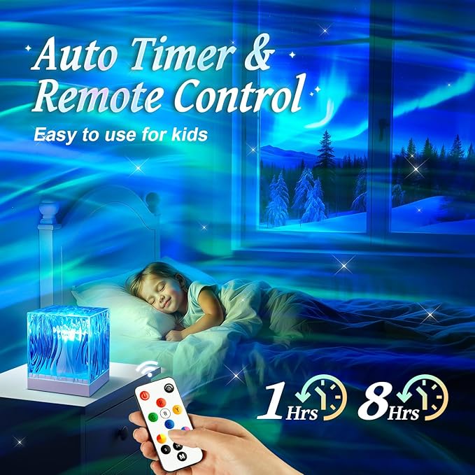 Northern Lights Projector Aurora Light Projector, 18-Color Sunset Lamp Cool Stuff for Teen Girls Game Room Decor for Teen Girls, Mood Lighting Galaxy Projector for Bedroom Decorations, Boy Girl Gifts