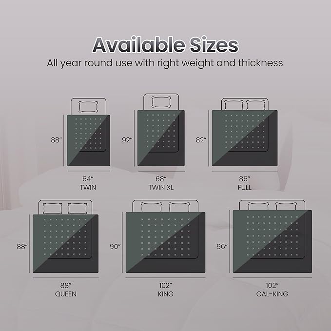 Utopia Bedding King Comforter Duvet Insert, Reversible Black/Grey Quilted Comforter with Corner Tabs, Box Stitched Down Alternative Comforters King Size 90 x 102 inches