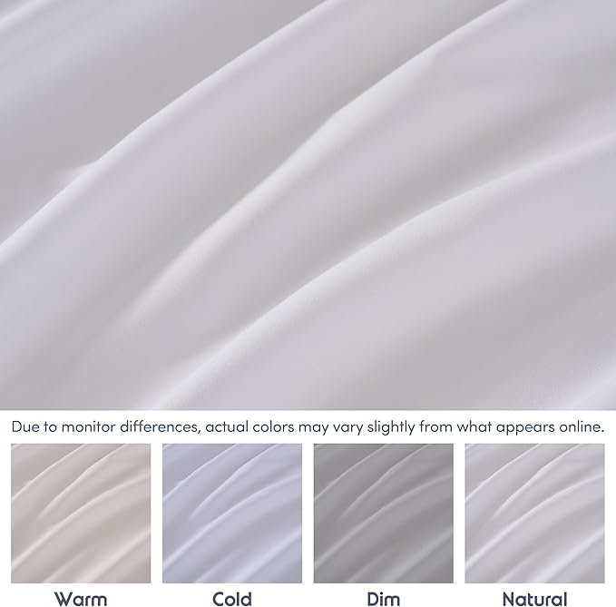 Nestl White Extra Deep Pocket Fitted Sheet Full Size, Hotel Luxury Deep Pocket Full Size Fitted Sheet Only Easily Fits 18 to 24 Inch Mattress, Soft, Wrinkle-Free, and Breathable with Corner Straps