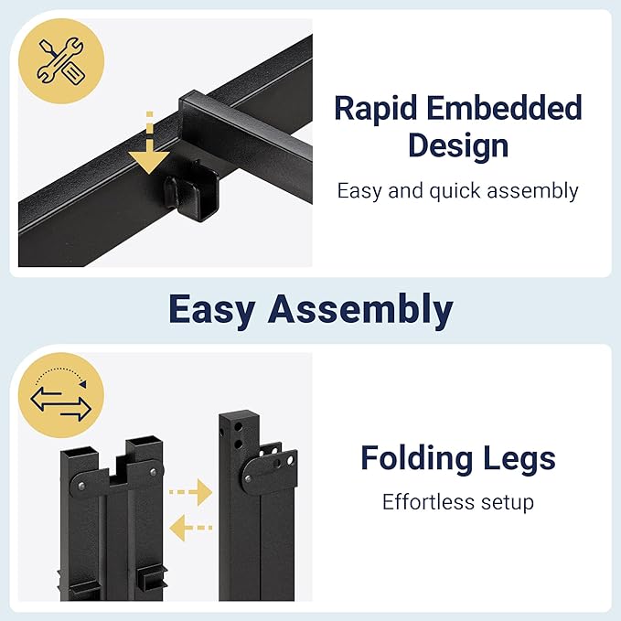 Allewie King Size Bed Frame, 14 inch Metal Platform Beds with Storage Space, No Box Spring Needed and Easy Assembly, Black