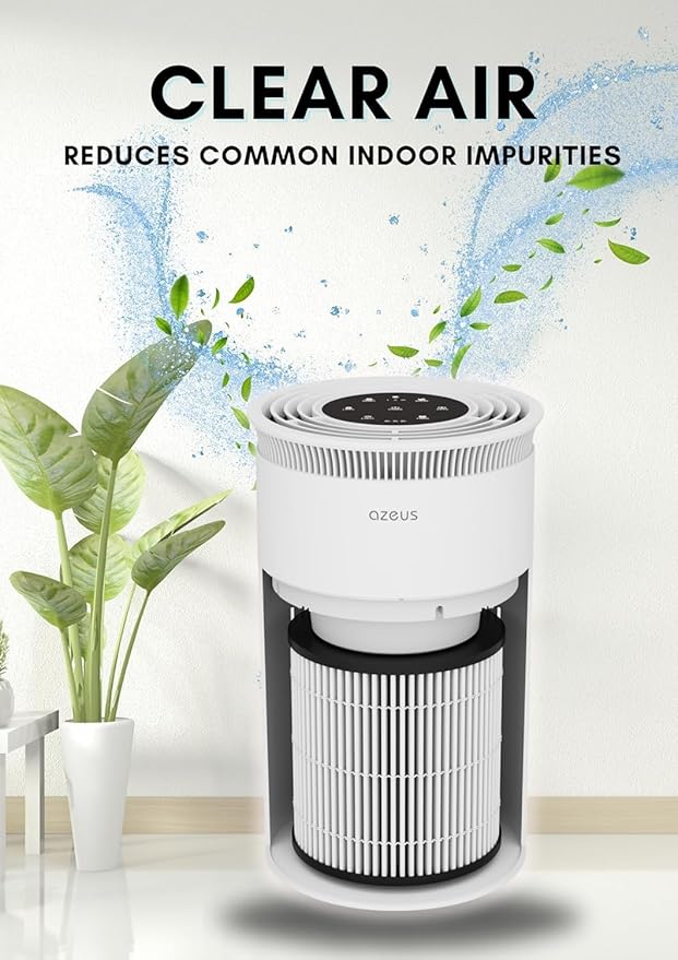 AZEUS Air Purifier for Home Pets Hair Dust in Bedroom Up Top 843 ft² H13 True HEPA Filter, 25db Filtration System Cleaner Odor Eliminators, Ozone Free, Remove 99.97% Dust Smoke VOCs