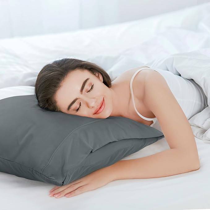 Utopia Bedding Queen Pillow Cases - 6 Pack - Envelope Closure - Soft Brushed Microfiber Fabric - Shrinkage and Fade Resistant Pillow Covers Queen Size 20 X 30 Inches (Queen, Grey)