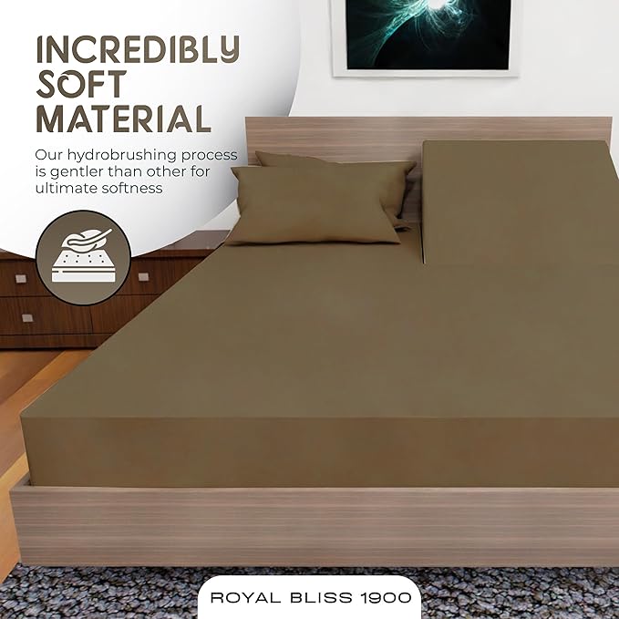 Top Split Flex Head California King Size Sheet Set - Egyptian Quality Ultra-Soft Bed Sheets - Double Brushed - Deep Pockets- Easy Fit - 4 Piece Set- Fade Resistant (Chocolate)