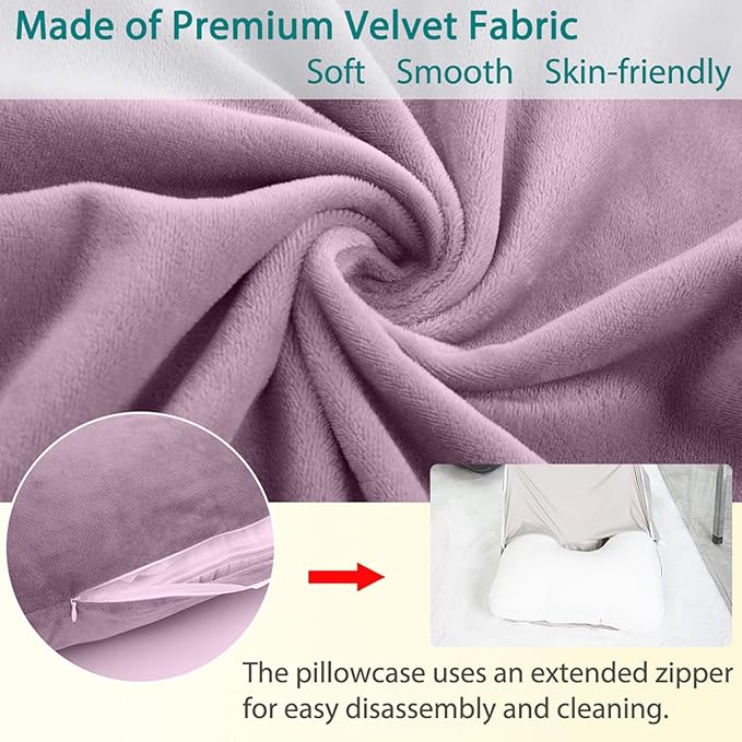 Shredded Memory Foam Body Pillow, Pregnancy Pillows for Sleeping, Maternity Pillow for Pregnant Women, Memory Foam Filling U Shaped Body Pillow with Velvet Cover (Dark Purple, 60 inch)