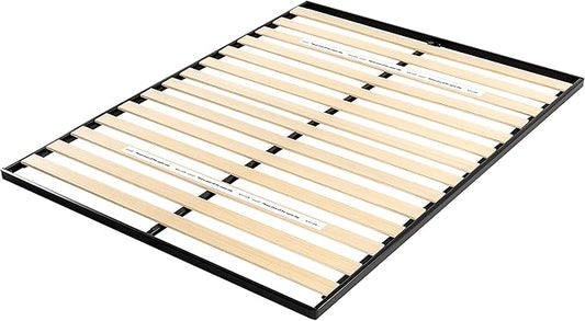 Mellow 1.6 Inch Metal Bunkie Board Mattress Support with Wood Slats for Bed Frames, Box Spring or Bed Slat Replacement, Easy Assembly, King, Black