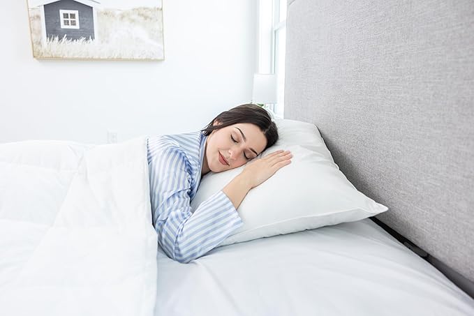 Feather/Down-Proof, 100% Cotton, Pillow Protector - Reduce Pokes with Hypoallergenic, Breathable, Machine Washable, Quiet, Soft Covers - Zippered Enclosure & Machine Washable (1, Jumbo)