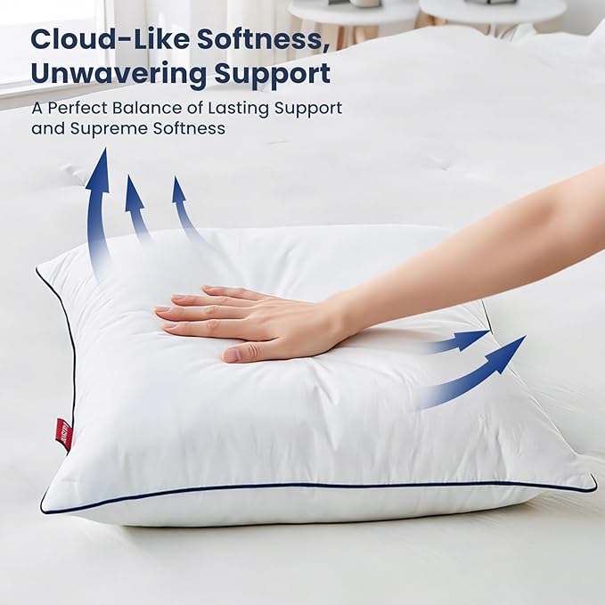 Down Pillow Inserts 20x20, 100% Goose Down Feather Throw Pillows Inserts - Ultra Plush, Decorative Pillow Insert with Soft Cotton Cover for Couch Sofa Bed Living Room White (Pack of 1)