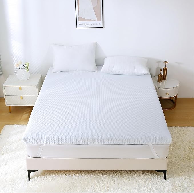 MUXHOMO 3 Inch 7-Zone Twin Mattress Topper, Egg Crate Memory Foam Mattress Topper Twin Size for Back Pain, Lavender Cooling Gel Infused Bed Pad, CertiPUR-US and Oeko-TEX Certification (38"×75")