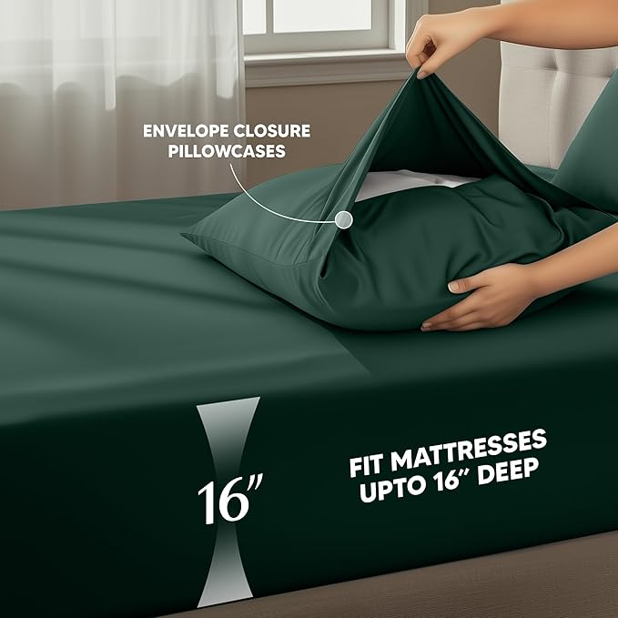 Utopia Bedding Twin XL Sheet Set – 3 Piece Bed Sheets for Twin XL Size Bed, Soft and Breathable Microfiber, Includes 1 Fitted Sheet, 1 Flat Sheet and 1 Pillowcase – Oeko Tex (Emerald)