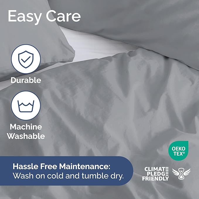 Duvet Cover Full Size Set - Extra Soft Full Duvet Cover 80" x 90" with 2 Pillow Shams - Hotel Luxury, Easy Care & Fade Free w/ Zipper Closures & Ties - All Season, Comfy and Breathable (Steel Blue)