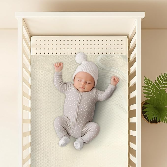 ORGANIC TEXTILES Dual Zone (Firm/Soft) GOLS Certified Latex Mattress Topper for Baby with GOTS Certified Cotton Cover - 3" Bassinet (30"x15")